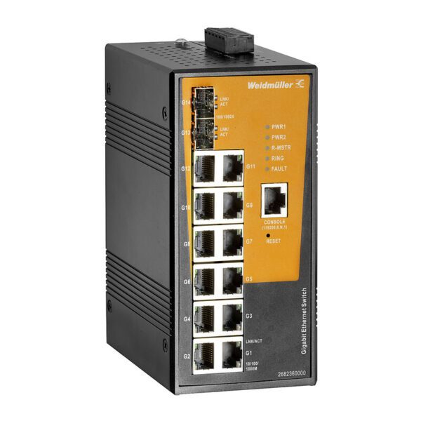 Weidmüller 2682360000 IE-SW-AL14M-12GT-2GESFP Endüstriyel Managed Ethernet Switch