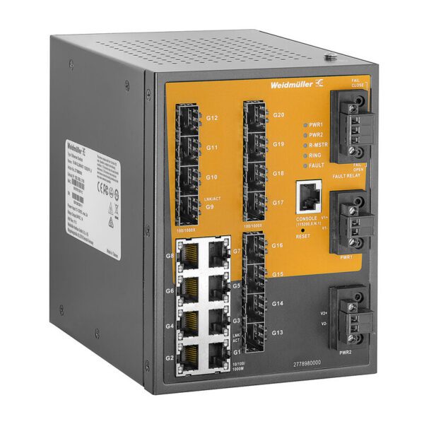 Weidmüller 2778980000 IE-SW-SL20M-8GT-12GESFP-LV Endüstriyel Managed Ethernet Switch