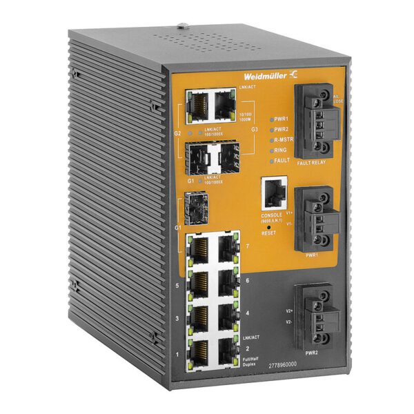 Weidmüller 2778960000 IE-SW-SL10M-7TX-3GC-LV Endüstriyel Managed Ethernet Switch