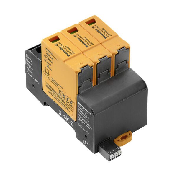 Weidmüller 2857040000 VPU PV I+II 3 R 600 E Tip 1+2 DC Parafudr (Uzaktan Alarm Kontaklı)