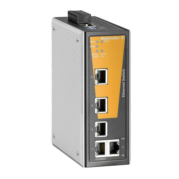 Weidmüller 1504280000 IE-SW-BL05-1GT-4GTPOE Endüstriyel PoE Gigabit Ethernet Switch
