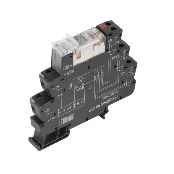 Weidmüller 1123570000 TRS 230VAC RC 2CO TERMSERIES Röle Modülü (230 V AC, 2 Değiştirici Kontak, RC Koruma Devresi, Vidalı Bağlantı)