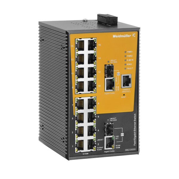Weidmüller 2682330000 IE-SW-AL18M-16TX-2GC Endüstriyel Managed Ethernet Switch
