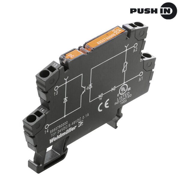 Weidmüller 8950780000 TOP 24VDC/48VDC 0,1A TERMOPTO Solid State Röle (24 V DC Giriş, 5–48 V DC Çıkış, 100 mA, PUSH IN)
