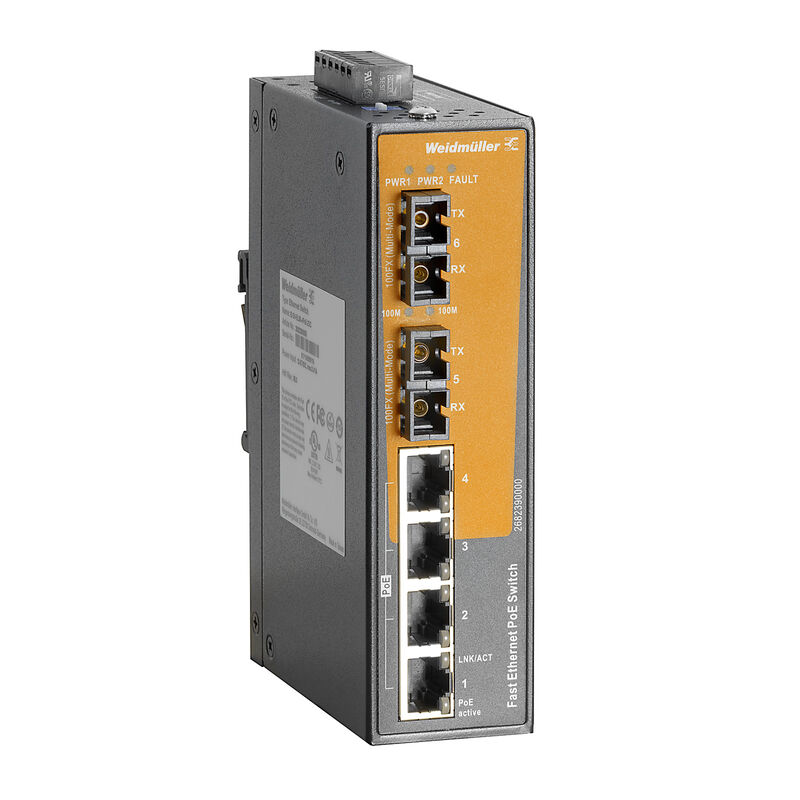 Weidmüller 2682390000 IE-SW-EL06-4POE-2SC Endüstriyel PoE Ethernet Switch