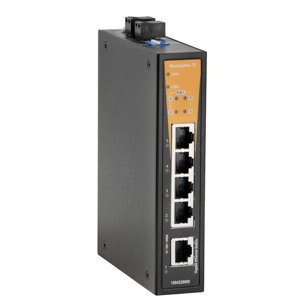 Weidmüller 1504340000 IE-SW-BL05T-1GT-4GTPOE Endüstriyel PoE Gigabit Ethernet Switch