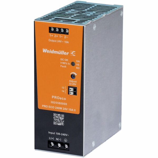 Weidmüller 3025580000 PRO ECO 240W 24V 10A II DIN Ray Güç Kaynağı